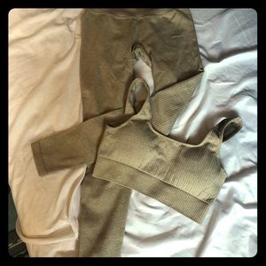 A set of leggings with sports bra